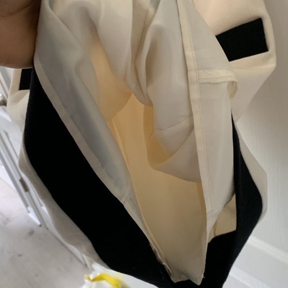 Anthropologie Beth Bowley two tones‎ color block dress size 6 wool beige black - Picture 6 of 9